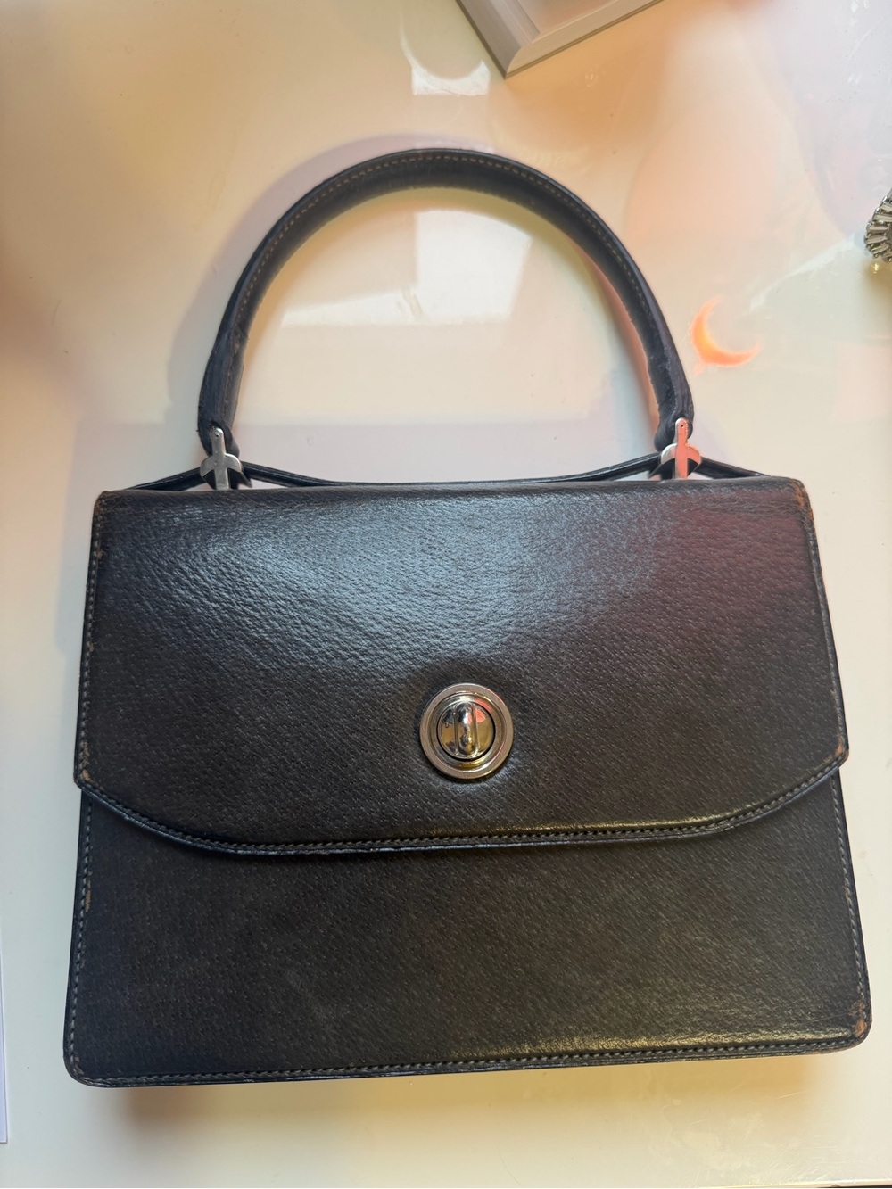 Gucci Black Leather Top-Handle Satchel